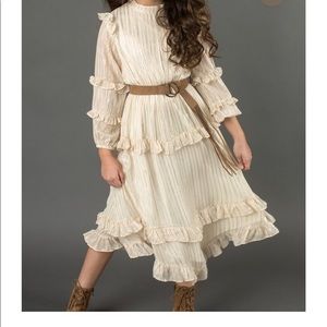 Joyfolie Cream Ruffle Dress